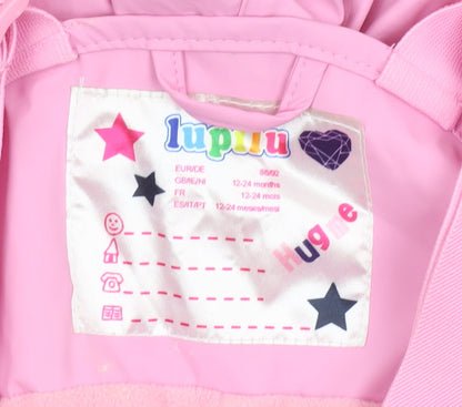 Lupilu Pink Waterproof Ski Salopettes Unisex Baby 18-24 Months Adjustable Lined