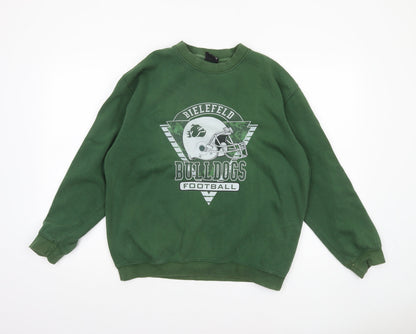 Mens UK Size M James & Nicholson Green Pullover Sweatshirt