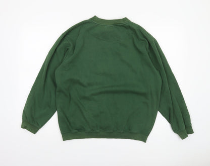Mens UK Size M James & Nicholson Green Pullover Sweatshirt
