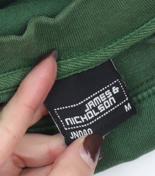 Mens UK Size M James & Nicholson Green Pullover Sweatshirt
