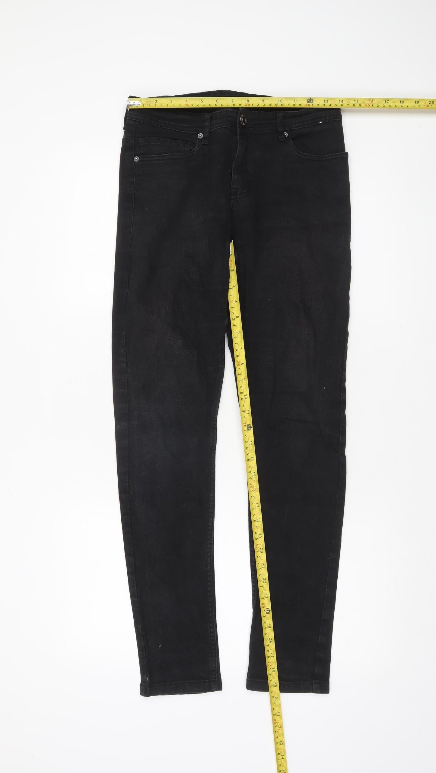 Denim Co. Men's Black Skinny Jeans 34W 32L Slim Fit Stretch Denim