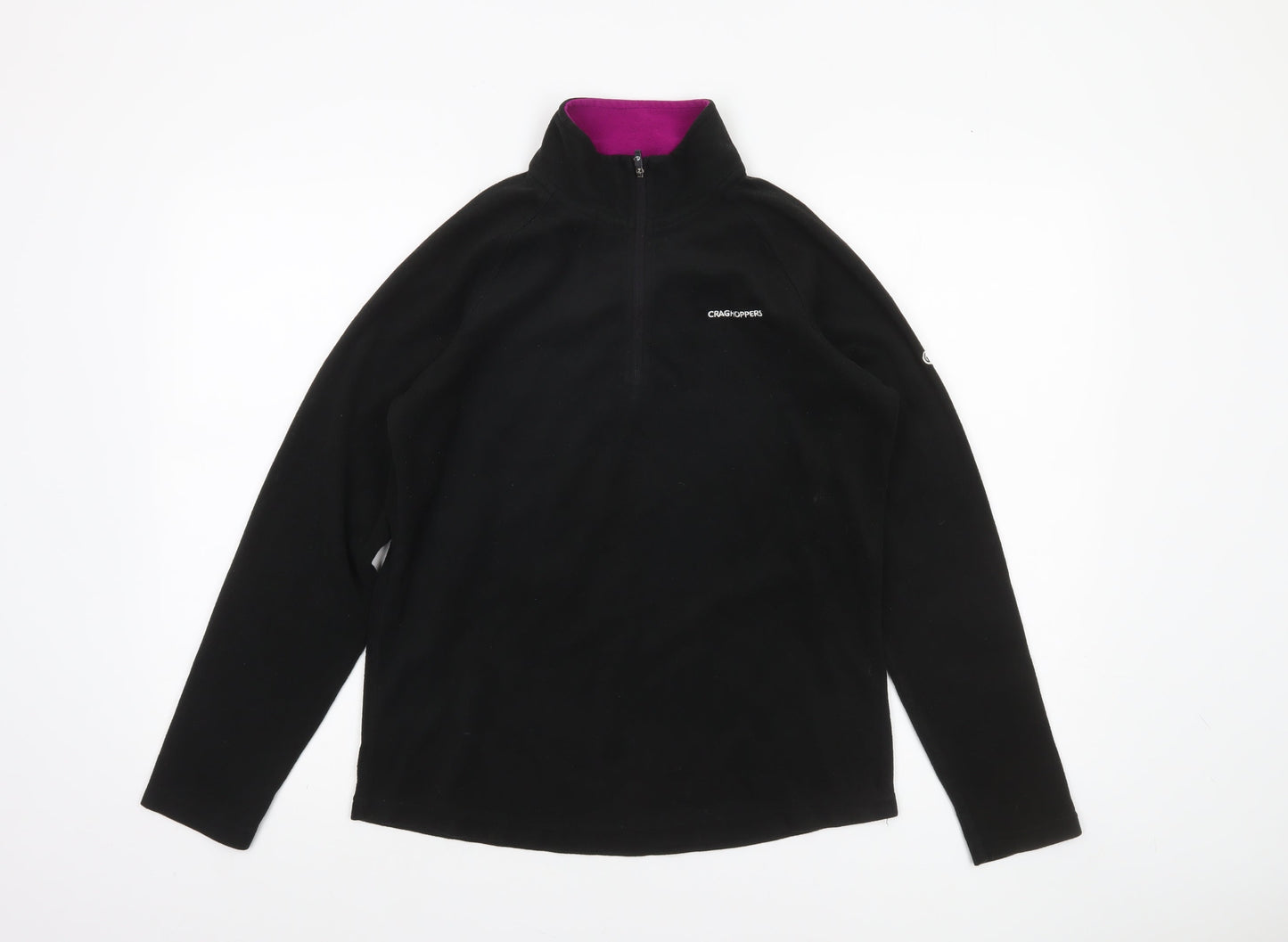 Craghoppers Women Black Fleece Pullover 1/2 Zip Sweatshirt UK 12