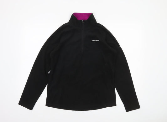 Craghoppers Women Black Fleece Pullover 1/2 Zip Sweatshirt UK 12
