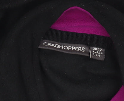 Craghoppers Women Black Fleece Pullover 1/2 Zip Sweatshirt UK 12