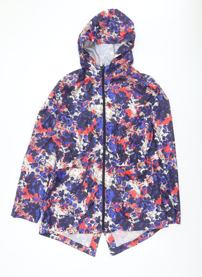 Brave Soul Womens Multicoloured Hooded Rain Coat Jacket Size 12