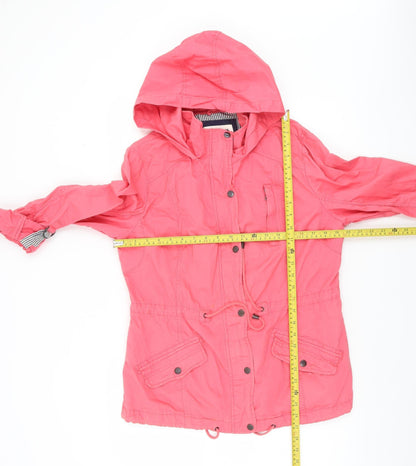 Dunnes Women Pink Cotton Hooded Parka Jacket Size 14