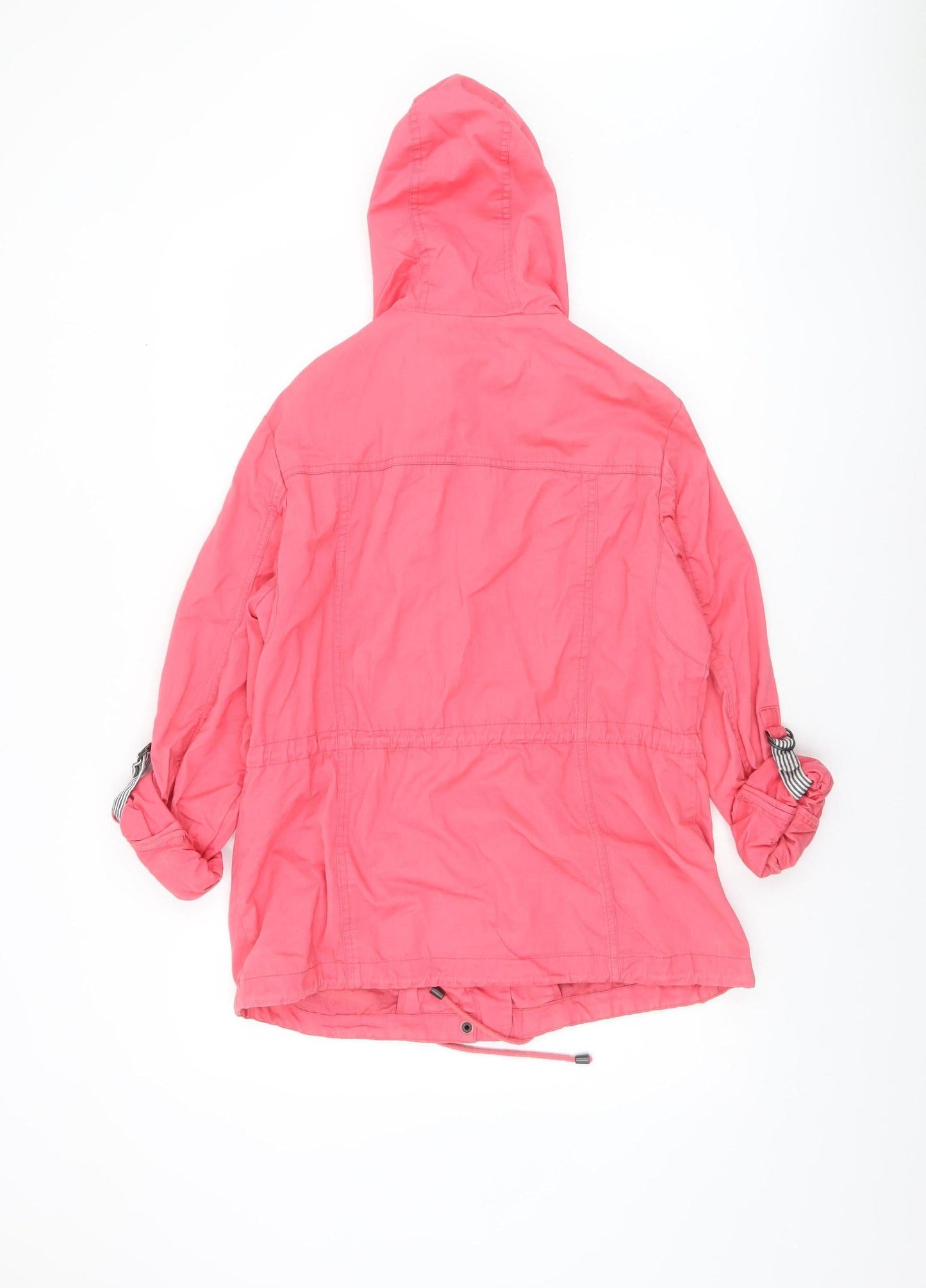 Dunnes Women Pink Cotton Hooded Parka Jacket Size 14