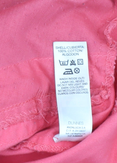 Dunnes Women Pink Cotton Hooded Parka Jacket Size 14