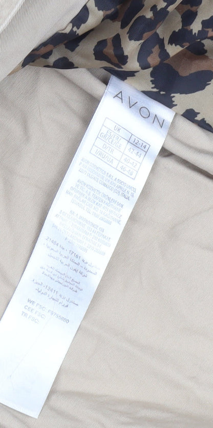 Avon Women's Beige Cotton Trench Coat Size 12 Classic Button Up