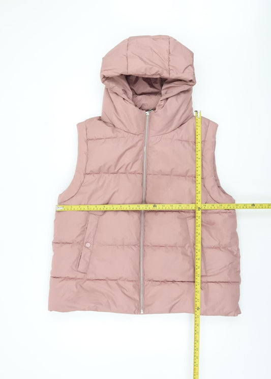 Nutmeg Women Pink Hooded Puffer Waistcoat Size 14