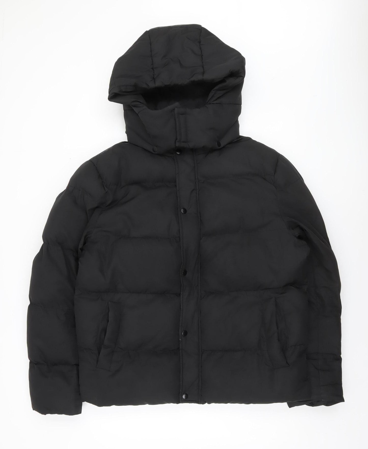 ASOS DESIGN Men's Black Hooded Puffer Jacket Size M Winter Coat