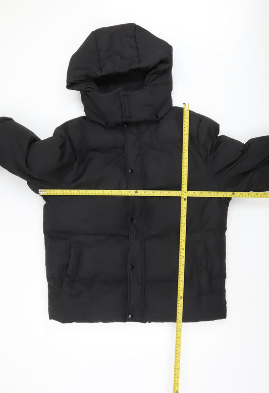 ASOS DESIGN Men's Black Hooded Puffer Jacket Size M Winter Coat