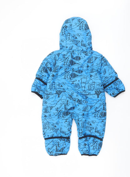 Columbia Blue Unisex Baby Snowsuit 12 Months Hooded Puffer Winter Suit