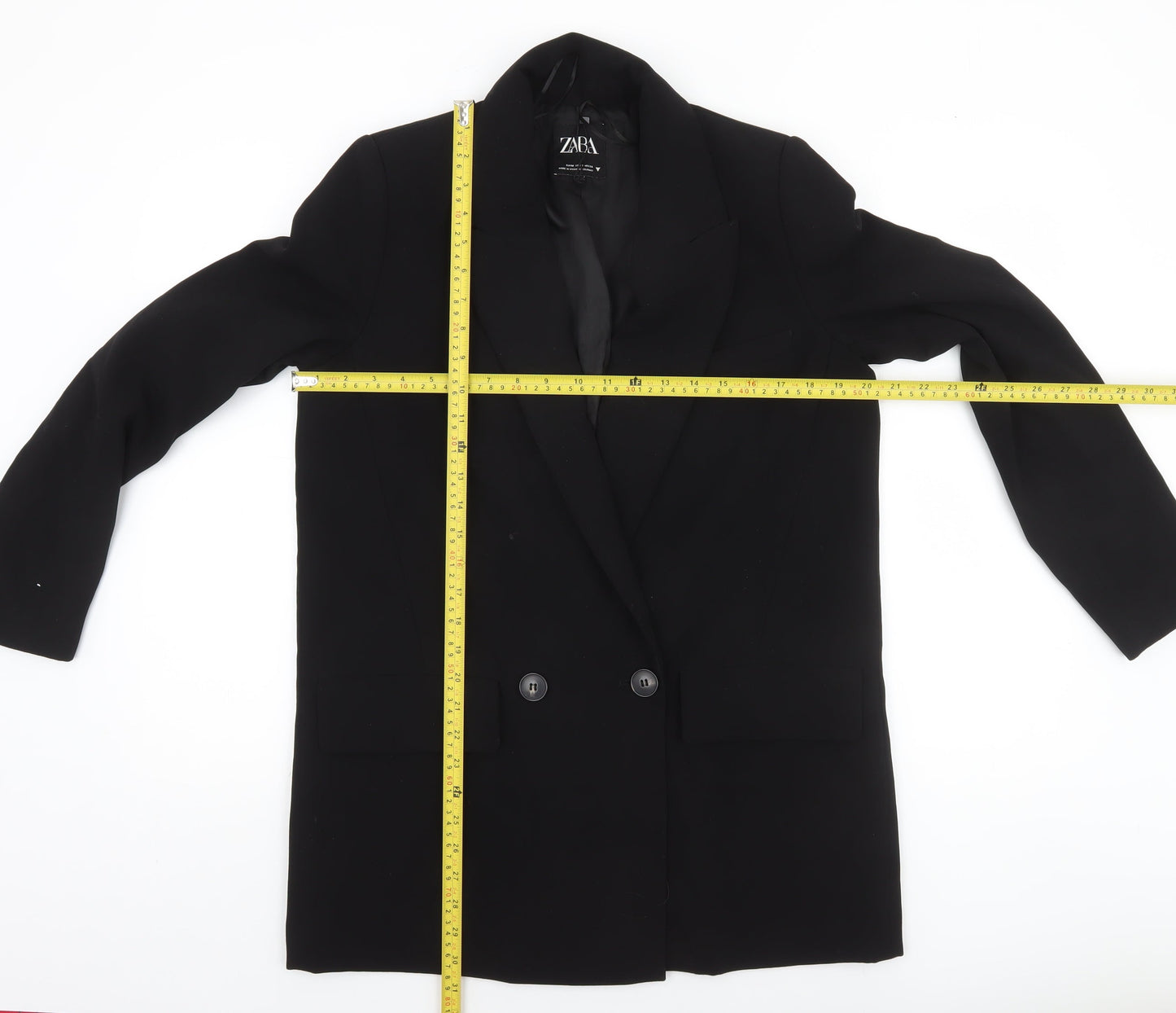 Zara Women’s Black Double-Breasted Blazer Jacket Size M Tailored