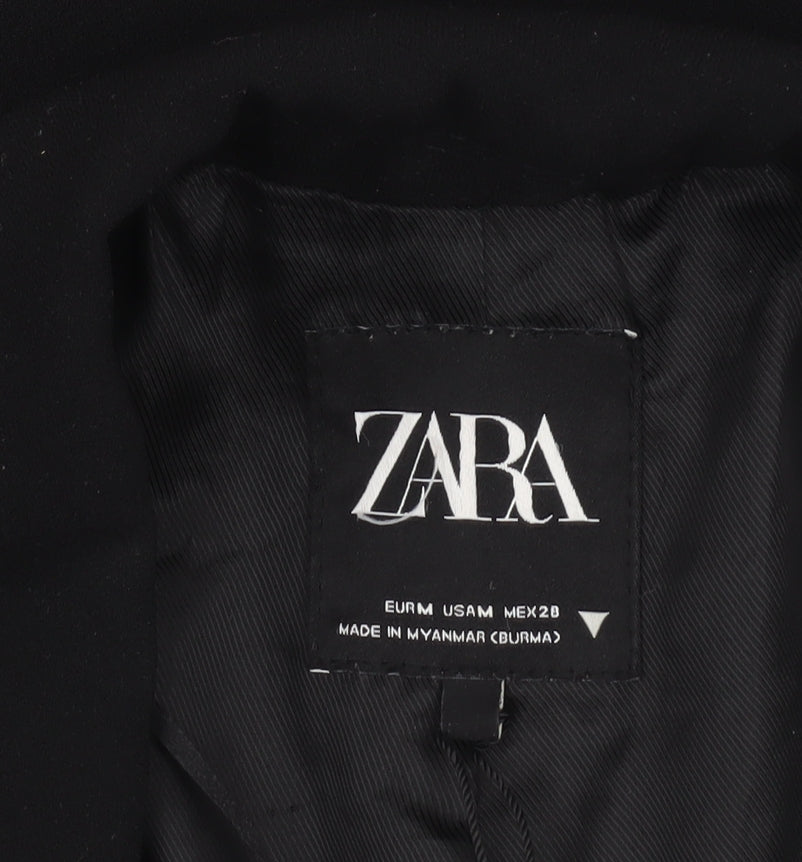 Zara Women’s Black Double-Breasted Blazer Jacket Size M Tailored