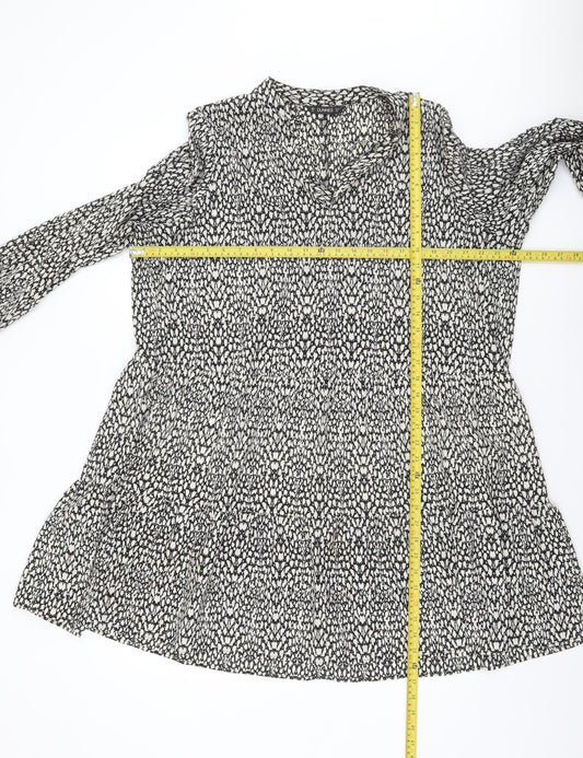 Dunnes Women’s Black Animal Print A-Line Long Sleeve Dress Size XL