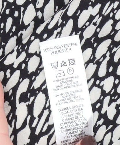 Dunnes Women’s Black Animal Print A-Line Long Sleeve Dress Size XL