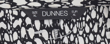 Dunnes Women’s Black Animal Print A-Line Long Sleeve Dress Size XL