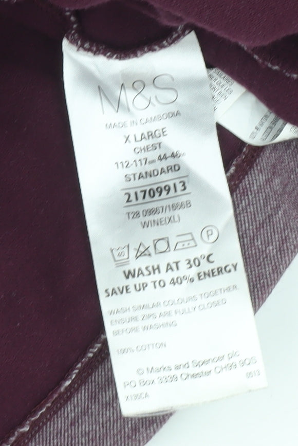 Mens UK Size XL Marks and Spencer Purple Pullover Sweatshirt