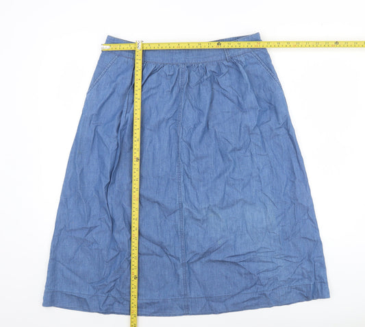 Oasis Women’s Blue Cotton A-Line Denim Skirt Size 14