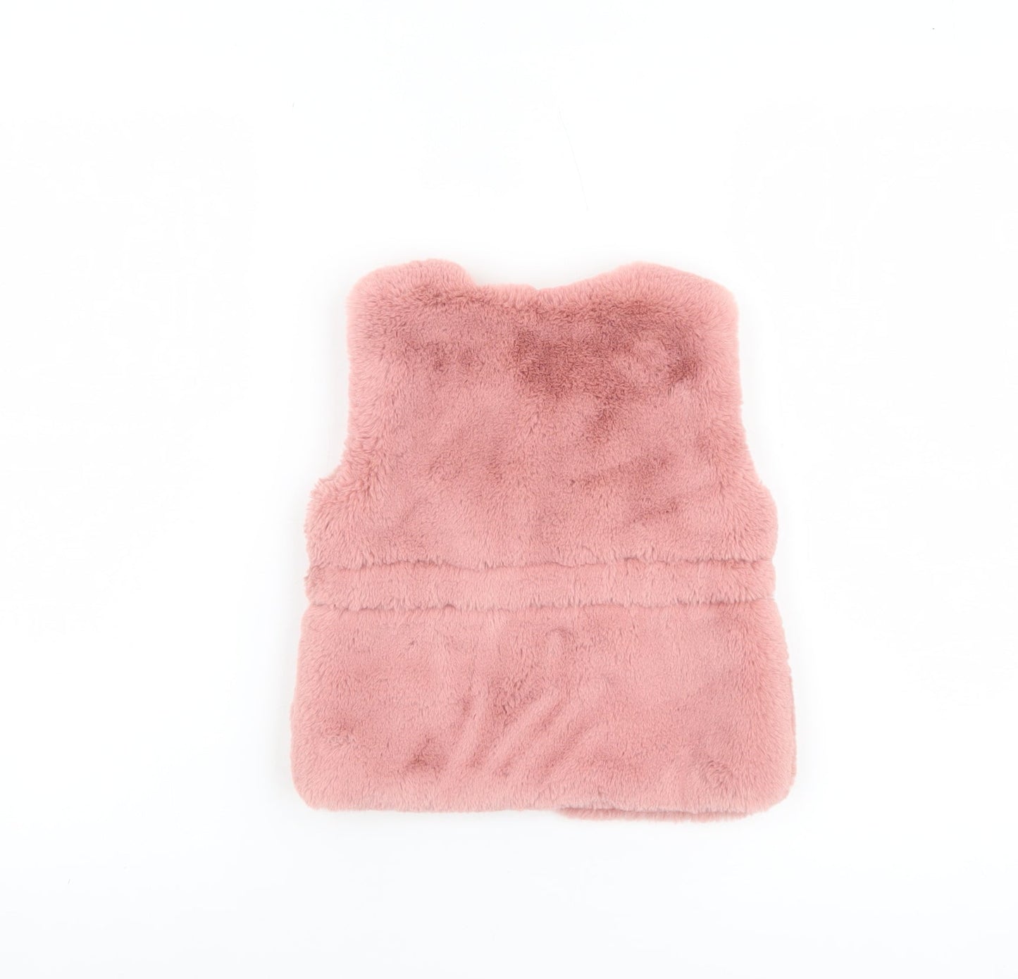 Next Girls Pink Faux Fur Waistcoat 18-24 Months Lined Winter Gilet