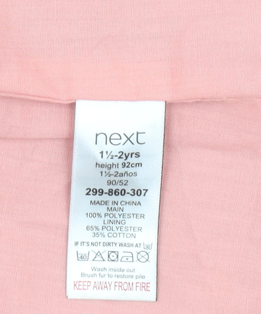 Next Girls Pink Faux Fur Waistcoat 18-24 Months Lined Winter Gilet