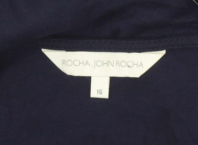 Womens UK Size 16 John Rocha Blue Tunic Blouse