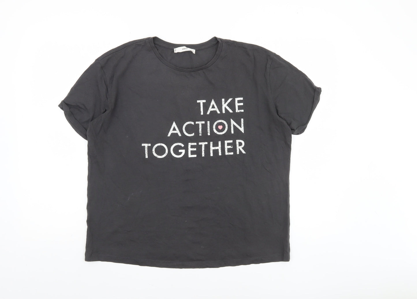 MNG Women's Black 'Take Action Together' T-Shirt Size M