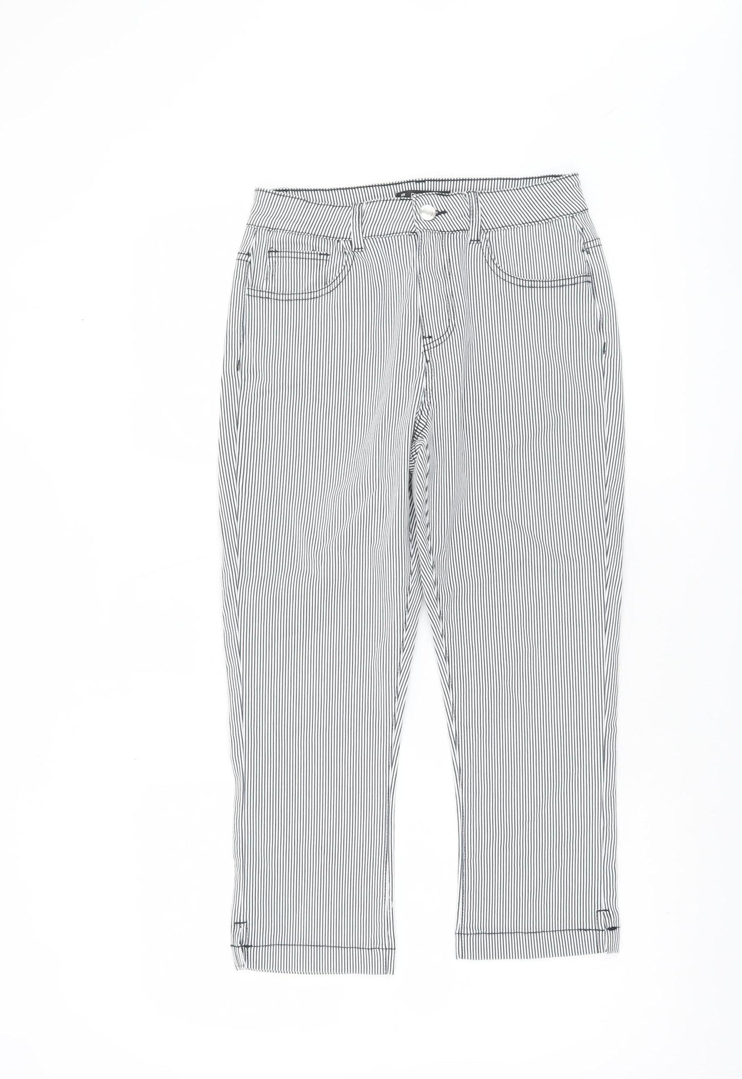 Womens UK Size 10 Dunnes Slim Fit Capri White Trousers