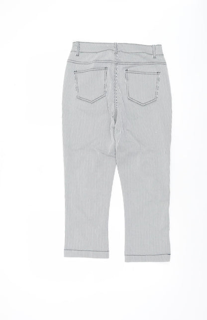 Womens UK Size 10 Dunnes Slim Fit Capri White Trousers