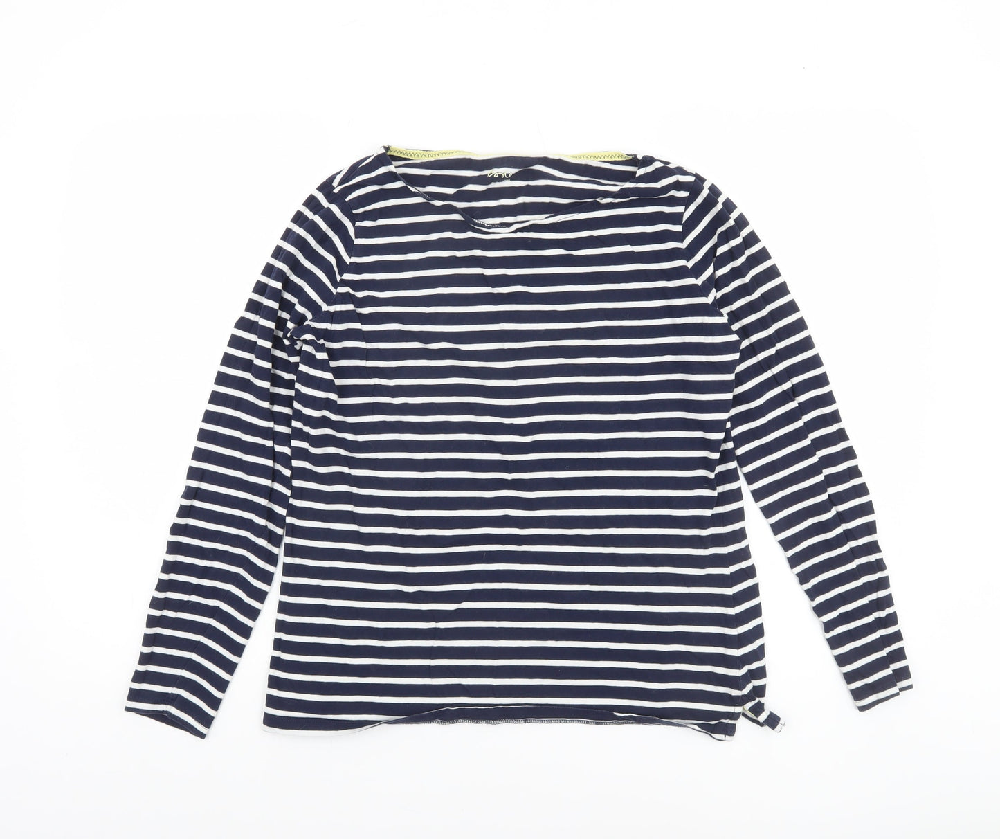 Boden Women Blue Striped Long Sleeve Cotton Nautical Top UK14