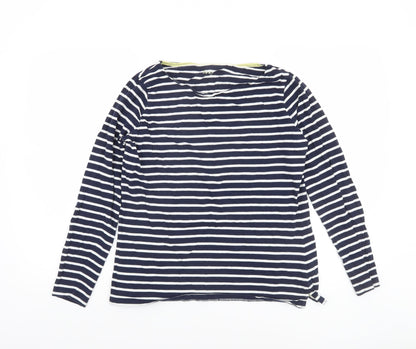 Boden Women Blue Striped Long Sleeve Cotton Nautical Top UK14