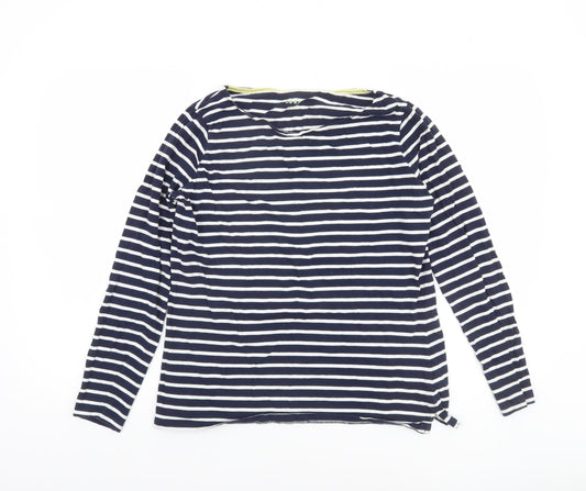 Boden Women Blue Striped Long Sleeve Cotton Nautical Top UK14