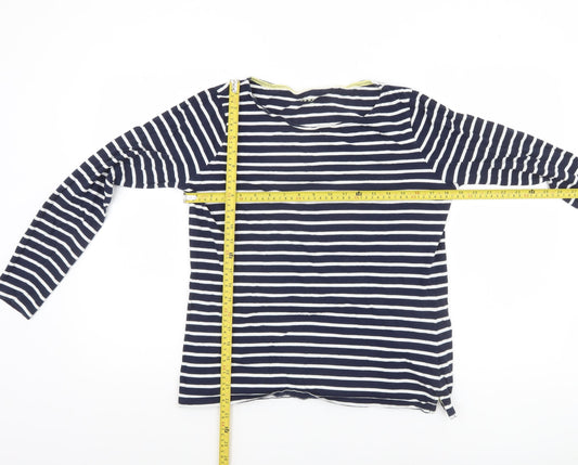 Boden Women Blue Striped Long Sleeve Cotton Nautical Top UK14