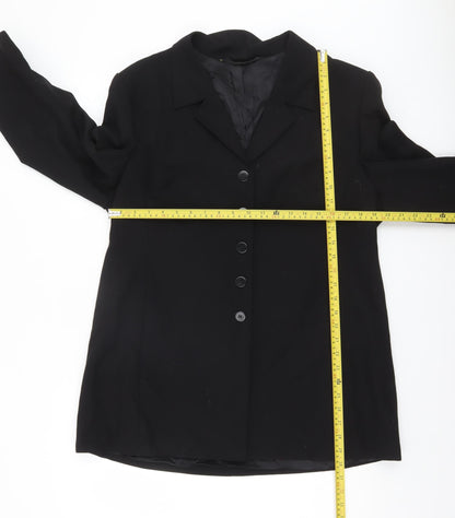 Marks and Spencer Women’s Black Petite Wool Suit Jacket UK 18 Classic Fit