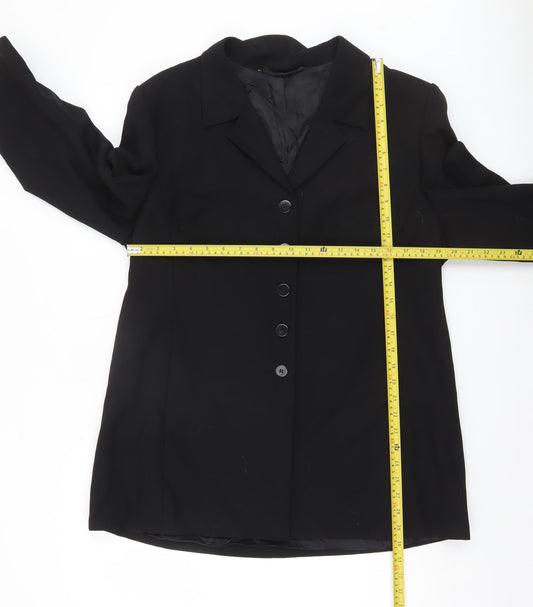 Marks and Spencer Women’s Black Petite Wool Suit Jacket UK 18 Classic Fit