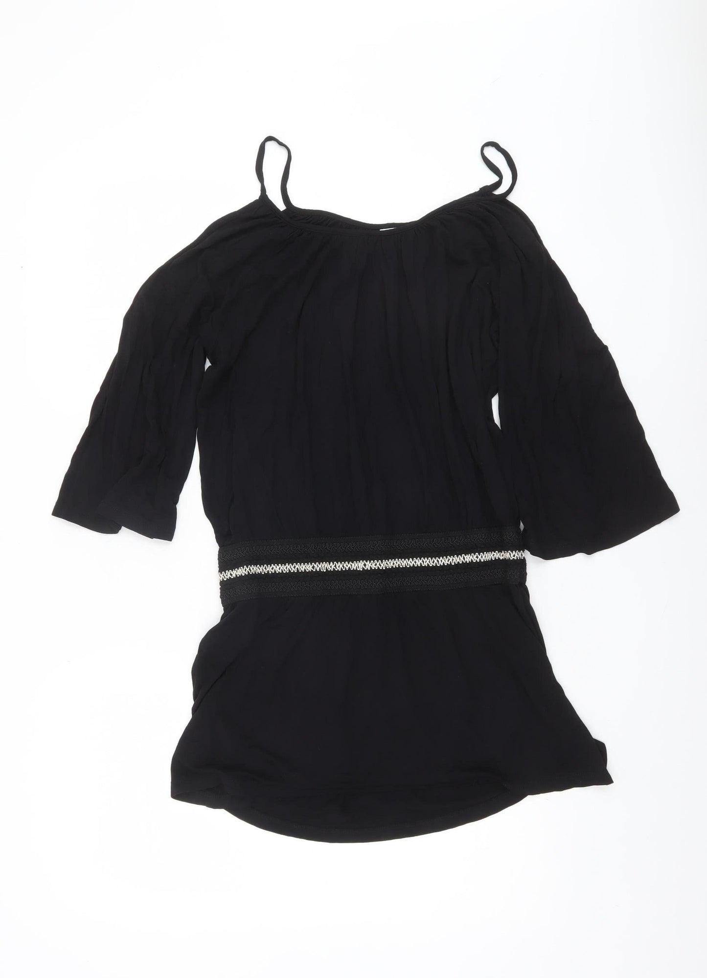 Womens UK Size 10/12 Buffalo Black Tunic Blouse