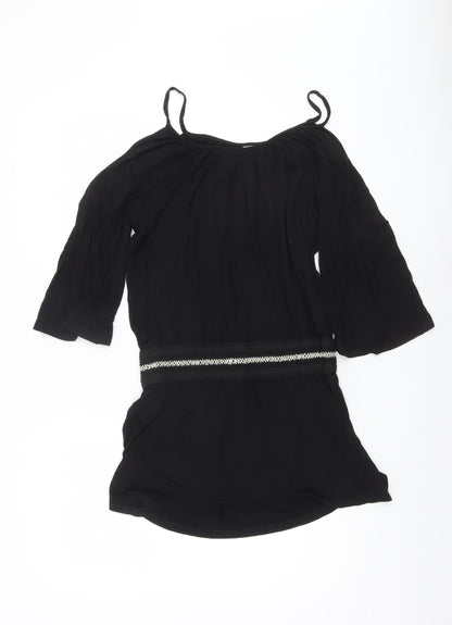 Womens UK Size 10/12 Buffalo Black Tunic Blouse