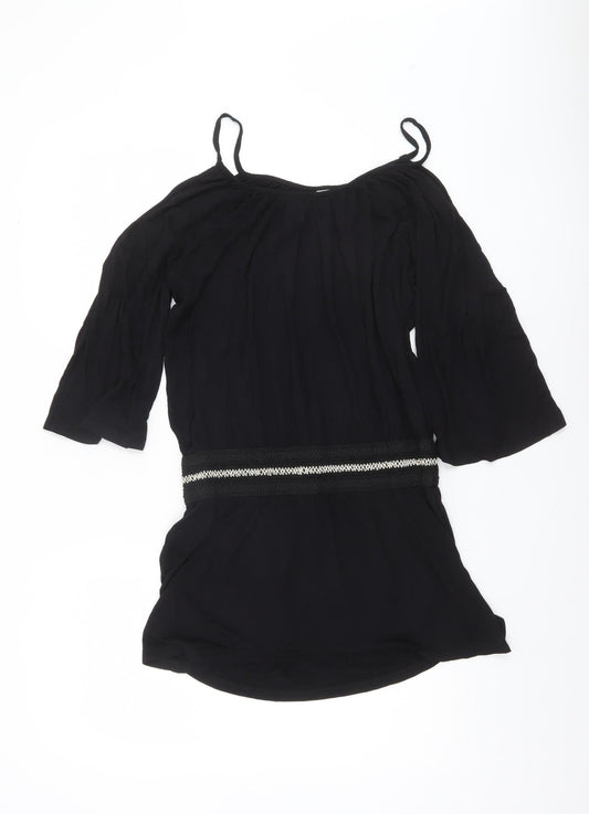 Womens UK Size 10/12 Buffalo Black Tunic Blouse