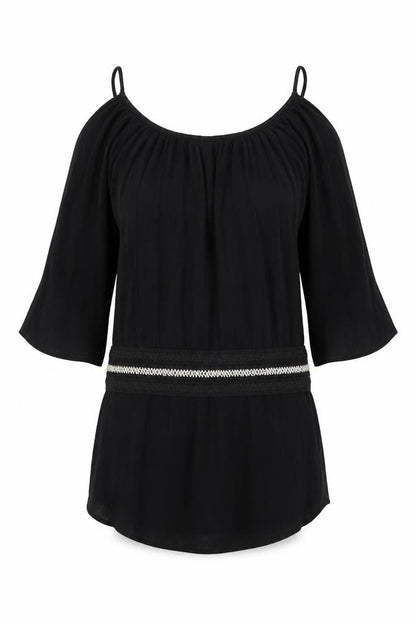 Womens UK Size 10/12 Buffalo Black Tunic Blouse