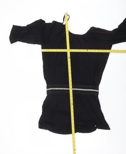 Womens UK Size 10/12 Buffalo Black Tunic Blouse