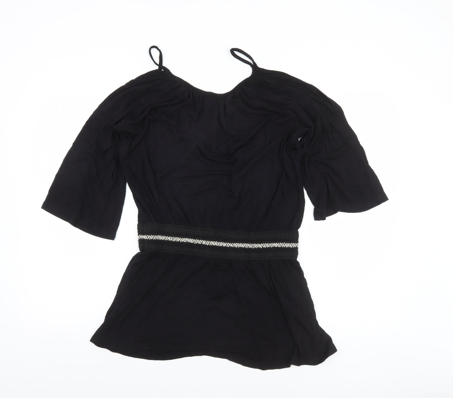 Womens UK Size 10/12 Buffalo Black Tunic Blouse