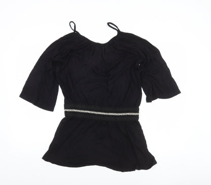 Womens UK Size 10/12 Buffalo Black Tunic Blouse