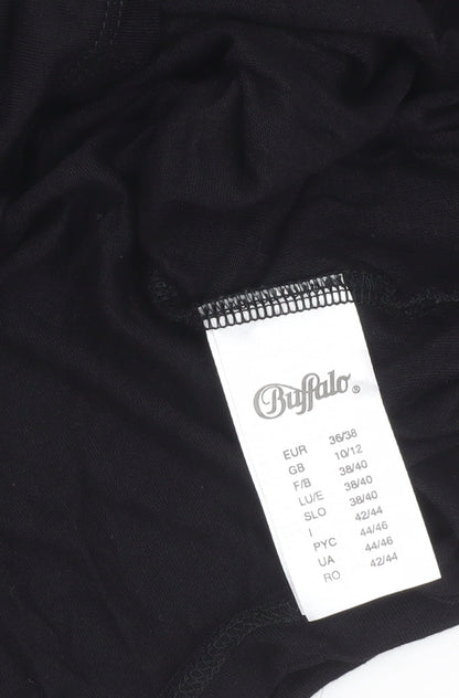 Womens UK Size 10/12 Buffalo Black Tunic Blouse