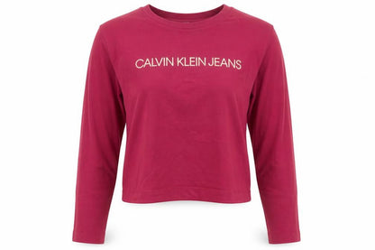 Womens UK Size M Calvin Klein Jeans Red Cropped T-Shirt