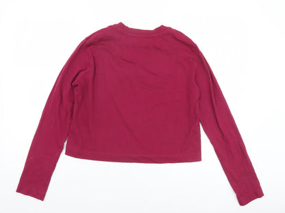 Womens UK Size M Calvin Klein Jeans Red Cropped T-Shirt