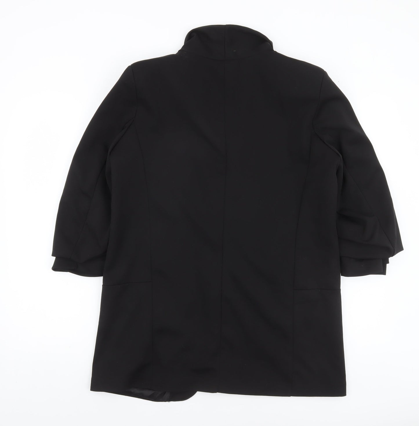 Boohoo Women Black Blazer Jacket UK 18 Longline Shawl Collar