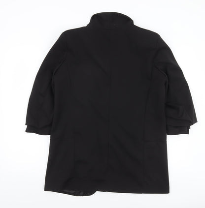 Boohoo Women Black Blazer Jacket UK 18 Longline Shawl Collar