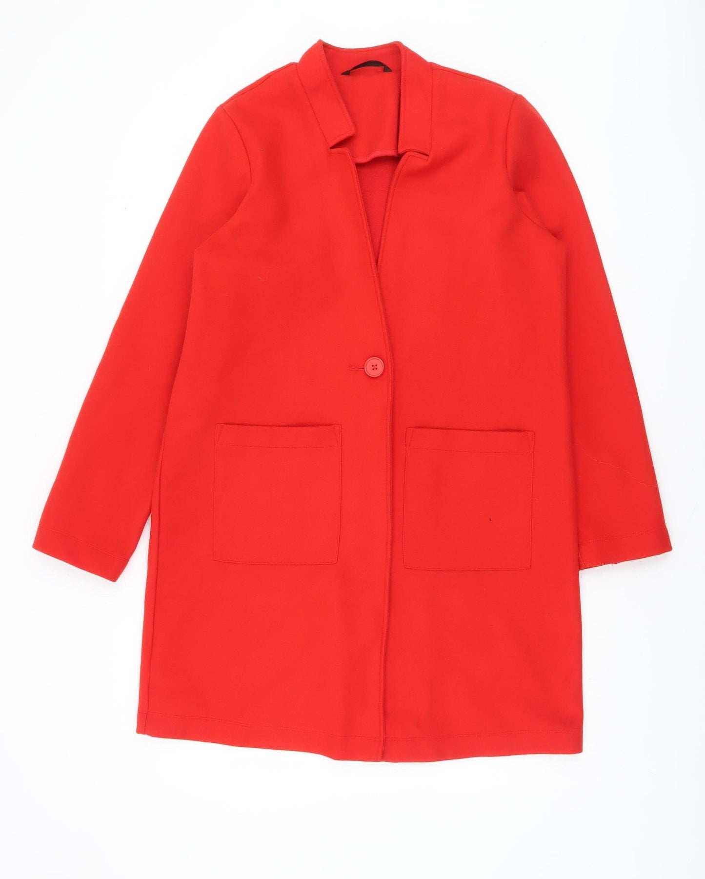 Dunnes Women Red Mid-Length Polyester Overcoat Size S