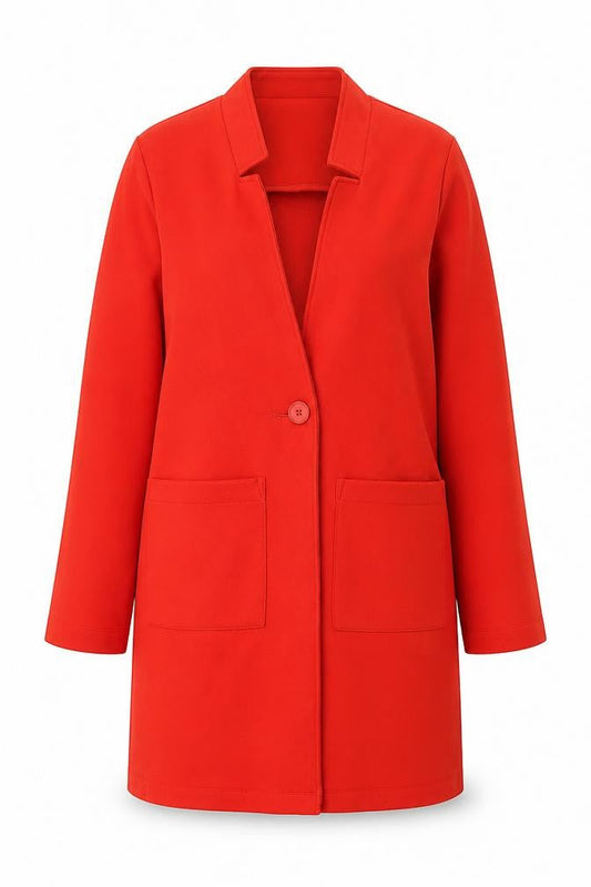 Dunnes Women Red Mid-Length Polyester Overcoat Size S